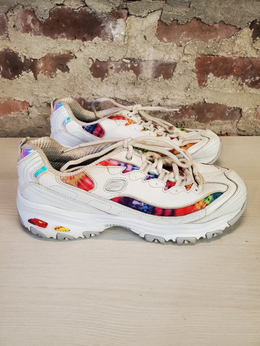 Skechers Womens Sneakers US 10 SN 149015W Tie Dye Chunky White Multicolor